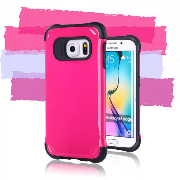 Wholesale Samsung Galaxy S6 Slim Shield Hybrid Case (Hot Pink)
